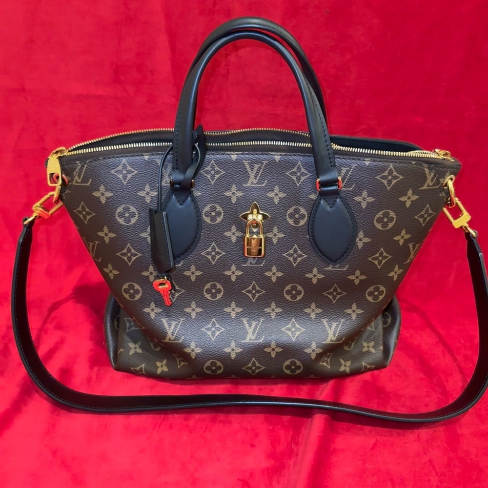 Authentic Louis Vuitton Flower Tote Monogram Noir